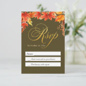 Gouden Brieven Herfst Bloemen Maple Bladeren Huwel (Staand voorkant)