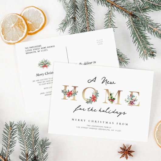 gouden brieven vakantie verhuisaankondiging briefkaart