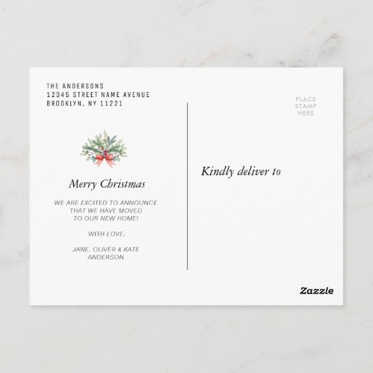 gouden brieven vakantie verhuisaankondiging briefkaart (Achterkant)