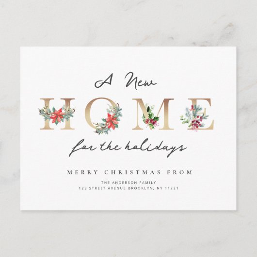 gouden brieven vakantie verhuisaankondiging briefkaart (Voorkant)