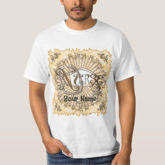 Gouden brieven verpleegster t-shirt