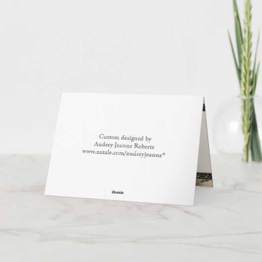 Gouden Brocade Bloemen Formele Elegant Dank u Opme Bedankkaart (Achterkant)