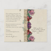 Gouden Brocade Floral Formal Elegant Save the Date Aankondigingskaart (Achterkant)