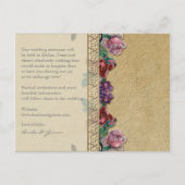 Gouden Brocade Floral Formal Elegant Save the Date Aankondigingskaart (Achterkant)