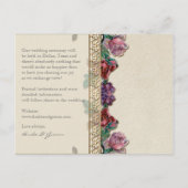 Gouden Brocade Floral Formal Elegant Save the Date Aankondigingskaart (Achterkant)