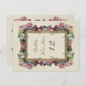 Gouden Brocade Floral Formele Elegante Tafelnummer (Voorkant / Achterkant)