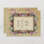 Gouden Brocade Floral Formele Elegante Tafelnummer (Voorkant / Achterkant)