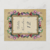 Gouden Brocade Floral Formele Elegante Tafelnummer