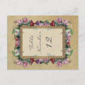 Gouden Brocade Floral Formele Elegante Tafelnummer (Voorkant)