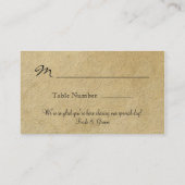 Gouden Brocade Floral Formele Elegante Zitting Kaa Plaatskaartje (Achterkant)