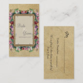 Gouden Brocade Floral Formele Elegante Zitting Kaa Plaatskaartje (Voorkant / Achterkant)