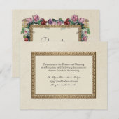 Gouden Brokaat Damast Bloem Formal Ontvangst Uitno Informatiekaartje (Voorkant / Achterkant)