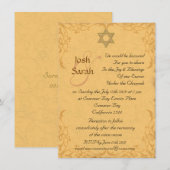  gouden brokaat joodse bruiloft kaart (Voorkant / Achterkant)