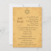  gouden brokaat joodse bruiloft kaart (Voorkant)