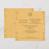 gouden brokaat joodse bruiloft kaart (Voorkant / Achterkant)