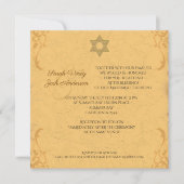 gouden brokaat joodse bruiloft kaart (Voorkant)