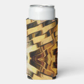 Gouden brons blokken patroon seltzer blikjeskoeler (Seltzer Voorkant)