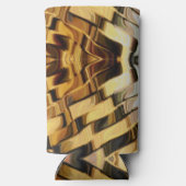 Gouden brons blokken patroon seltzer blikjeskoeler (Achterkant)