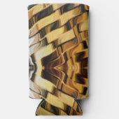 Gouden brons blokken patroon seltzer blikjeskoeler (Voorkant)