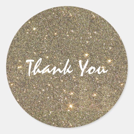 Gouden Brons Glitter Sparkle Glam Party Sticker (Voorkant)