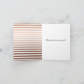 Gouden Brons Ombre Strepen Dank u Bedankkaart (Binnen)