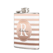 Gouden Brons Ombre Strepen Monogram Heupfles (Links)