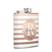 Gouden Brons Ombre Strepen Monogram Heupfles (Rechts)