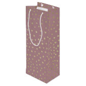 Gouden Bronze Dot Patroon Gift Bag Wijn Cadeautas (Achterkant Gekanteld)