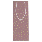Gouden Bronze Dot Patroon Gift Bag Wijn Cadeautas (Achterkant)