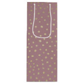 Gouden Bronze Dot Patroon Gift Bag Wijn Cadeautas (Voorkant)