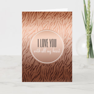Gouden Bronze Ombre Tiger Print Liefde Kaart