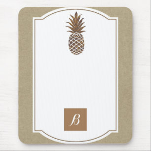 Gouden Bronzen Ananas Kraft Elegante Tropisch Muismat