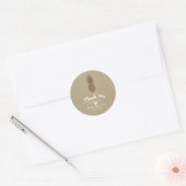 Gouden Bronzen Ananas Kraft Natuurlijk Tropisch Ronde Sticker (Envelop)