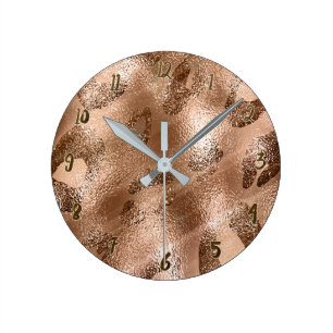 Gouden Bronzen Jachtluipaard Luipaardprint Vlekken Ronde Klok