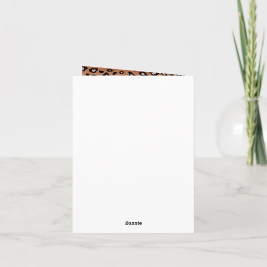 Gouden bronzen luipaard print dank u bedankkaart (Achterkant)