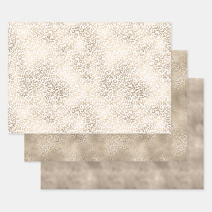 Gouden bronzen luipaard print inpakpapier vel