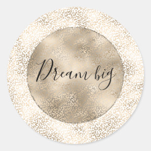 Gouden bronzen luipaard print ronde sticker