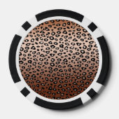 Gouden bronzen luipaardprint ombre monogram pokerchips (Achterkant)