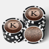 Gouden bronzen luipaardprint ombre monogram pokerchips (Opstapeling)