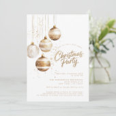 Gouden Bronzen Ornamenten Baubles Kerstfeest Kaart (Staand voorkant)