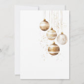 Gouden Bronzen Ornamenten Baubles Kerstfeest Kaart (Achterkant)