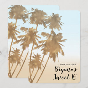 Gouden Bronzen Palmen Strand Ombre Palmboom Chic Kaart