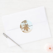 Gouden Bronzen Palmen Strand Ombre Palmboom Chic Ronde Sticker (Envelop)
