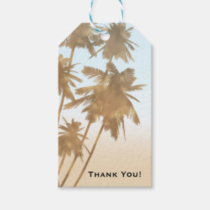Gouden Bronzen Palmen Strand Ombre Palmboom Feest Cadeaulabel