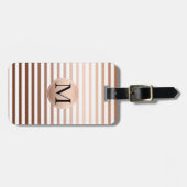 Gouden Bronzen Strepen Ombre Monogram Bagagelabel (Voorkant horizontaal)