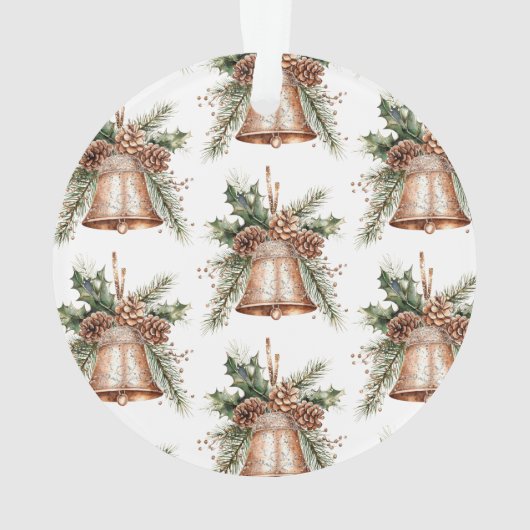 Gouden Bronzen Witte Kerst Bellen Ornament (achterkant)