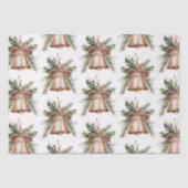 Gouden Bronzen Witte Kerst Bellen Tissuepapier (Voorkant)