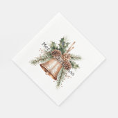 Gouden Bronzen Witte Kerstbel Servet (Hoek)