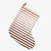 Gouden Bronzen Witte Ombre Stripes Grote Kerstsok (Voorkant (Hangend))