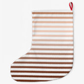Gouden Bronzen Witte Ombre Stripes Grote Kerstsok (Achterkant)